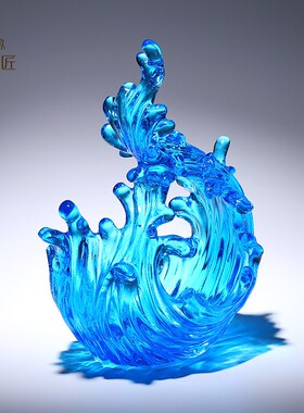 手工琉璃艺术品客厅办公室风生水起摆件玄关轻奢高档乔迁新居礼物