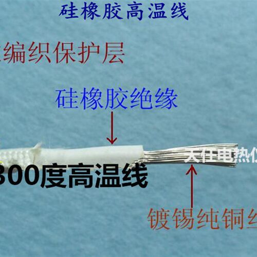 硅橡胶编织高温线1/2.5/4/6平方GN500云母绕包高温导线耐高温电线