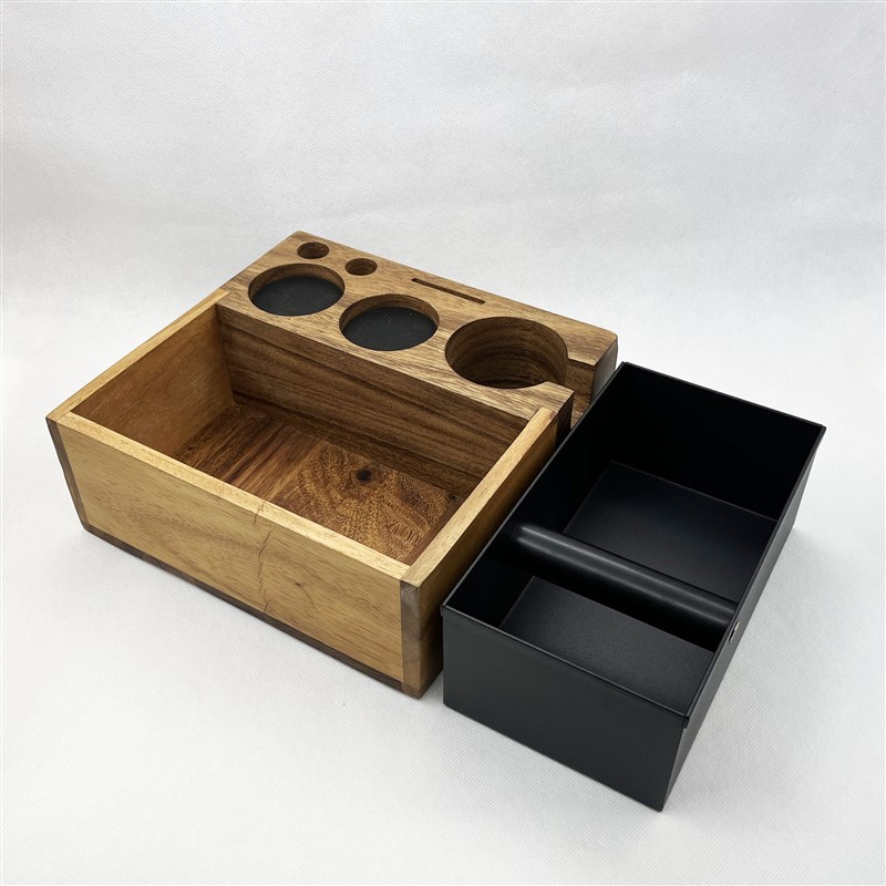 胡桃木咖啡压粉座咖啡机手柄配套器具通用布粉器压粉锤收纳底座