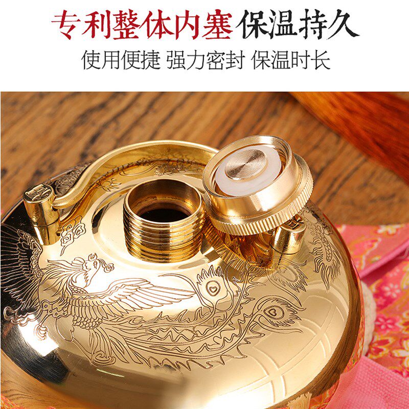 纯铜汤婆子家用暖水壶汤捂注水热水袋金属汤烫婆子烫壶暖身暖脚宝