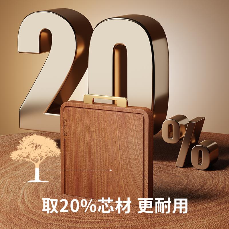整木乌檀木菜板防霉抗菌家用切菜板实木砧板双面案板厨房专用砧板