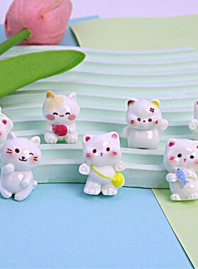 新款可爱立体小猫咪diy树脂小摆件车载装饰品桌面钥匙扣挂件配件