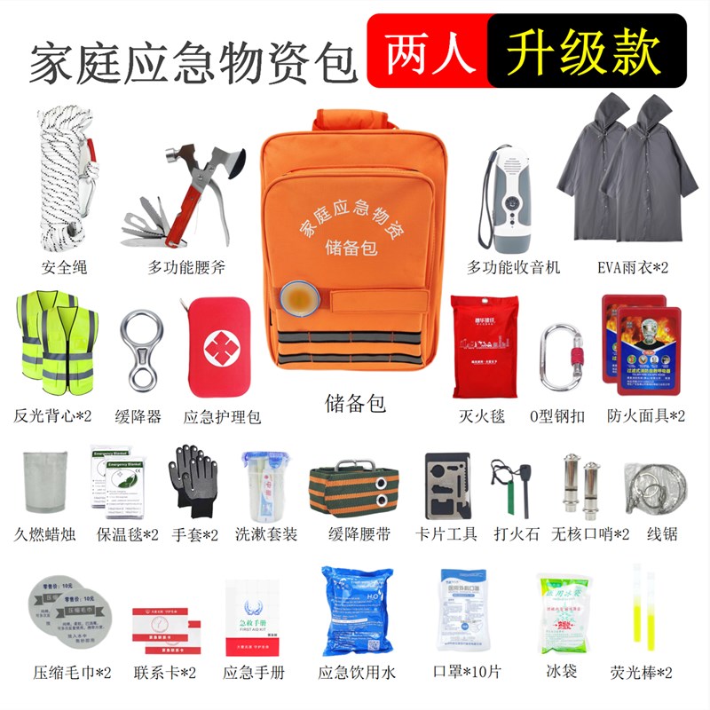 家庭应急包战备物资储备包地震逃生人防安全战略救援防灾避难全套