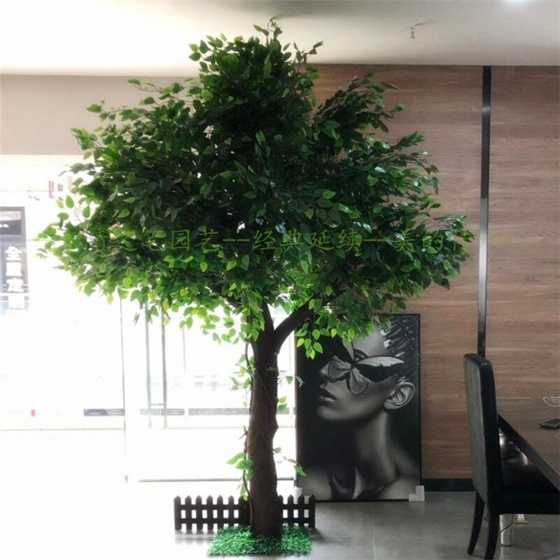 大型仿真金榕树金银杏假树金榕树植物客厅发财树实木树干装饰定制
