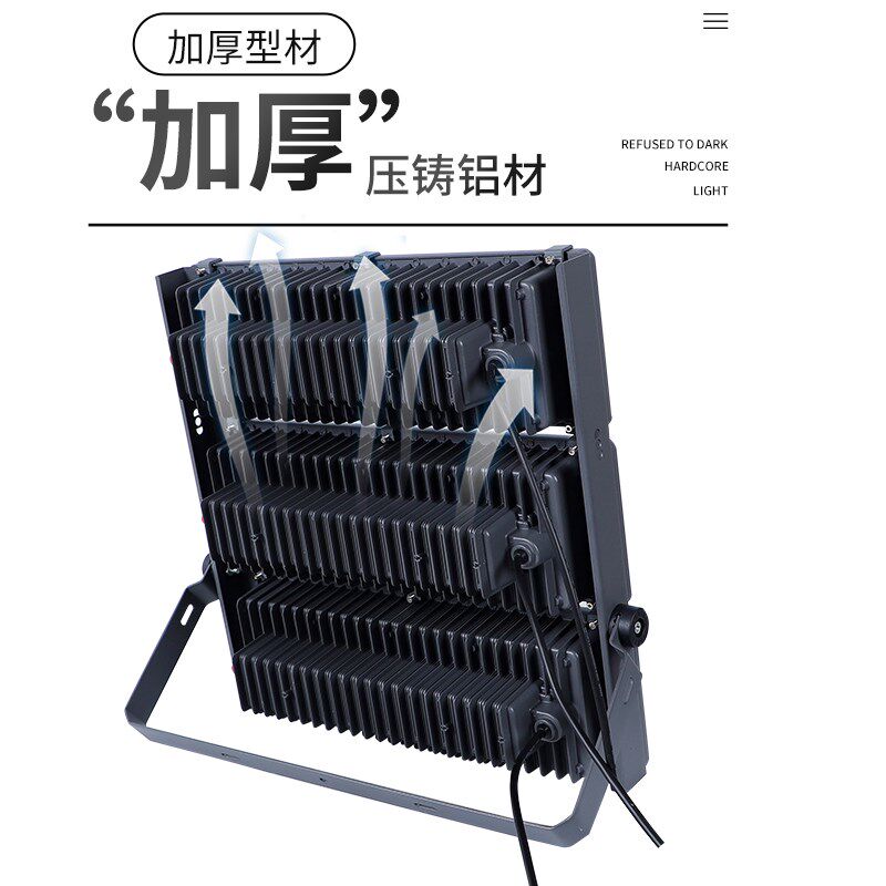 LED足功率探照灯篮球场照明投光灯防水大功率超亮室外工地投光灯