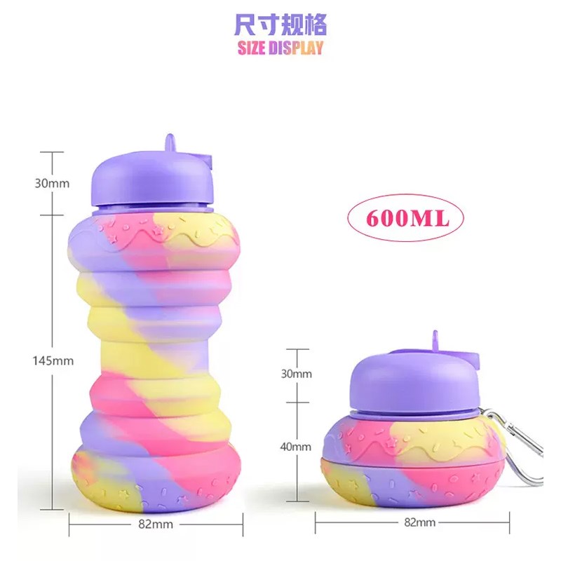 儿童折叠水杯旅行运动户外硅胶杯子便携式创意食品级别水壶耐高温
