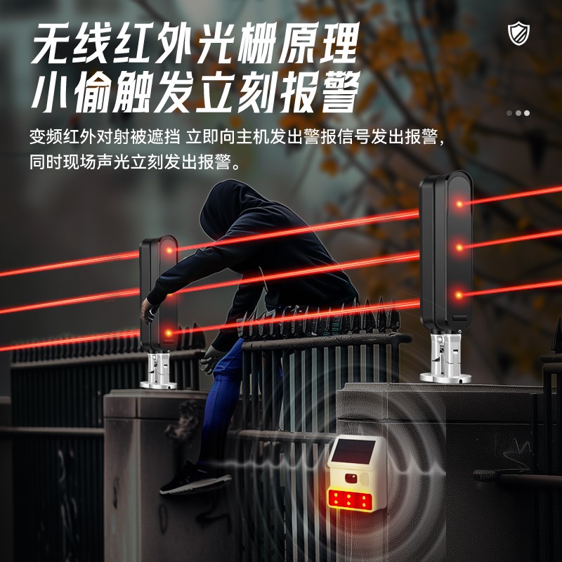 红外线电子围栏入侵阳台防盗报警感应器户外周界别墅工厂光束安防