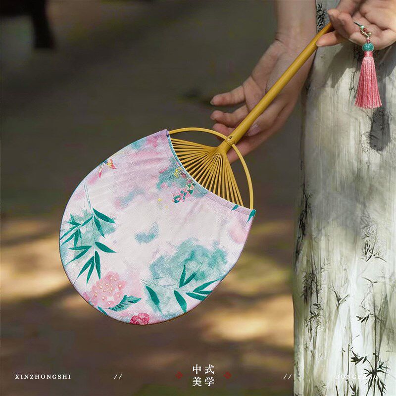 非遗宋锦团扇diy材料包新中式手工秀禾扇古风饰品配件竹编扇团建