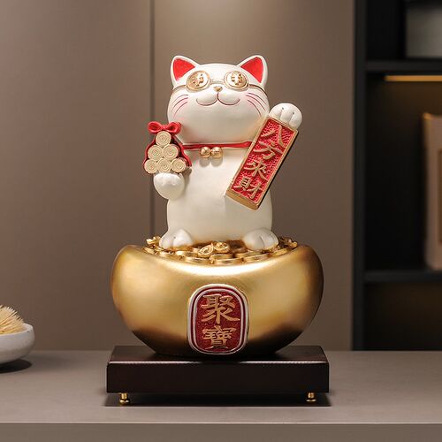 八方来财招财猫摆件店铺开业办公室前台装饰品开业招财工艺品礼品