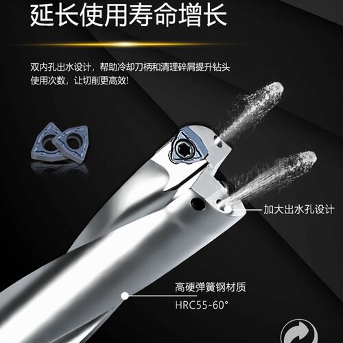 WC型U钻刀杆钻3倍车床用数控深孔刀杆快速喷水钻/C25/C32/C40