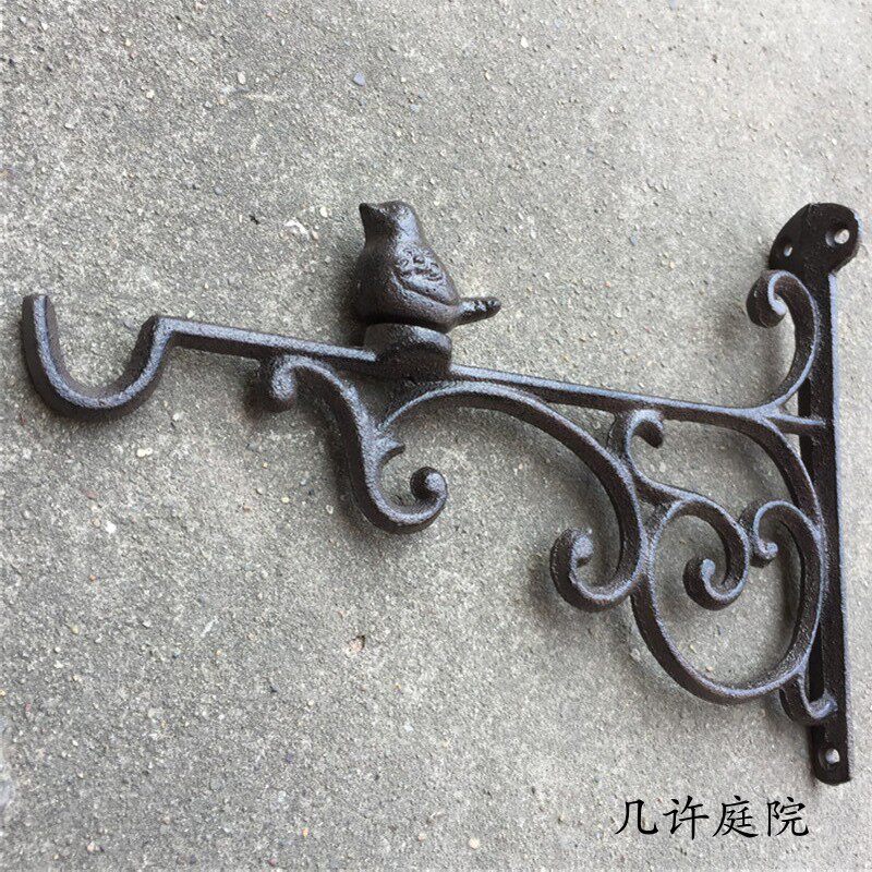 复古铸铁挂钩铁艺小鸟墙钩庭院花园阳台别墅装饰品挂吊篮植物风铃