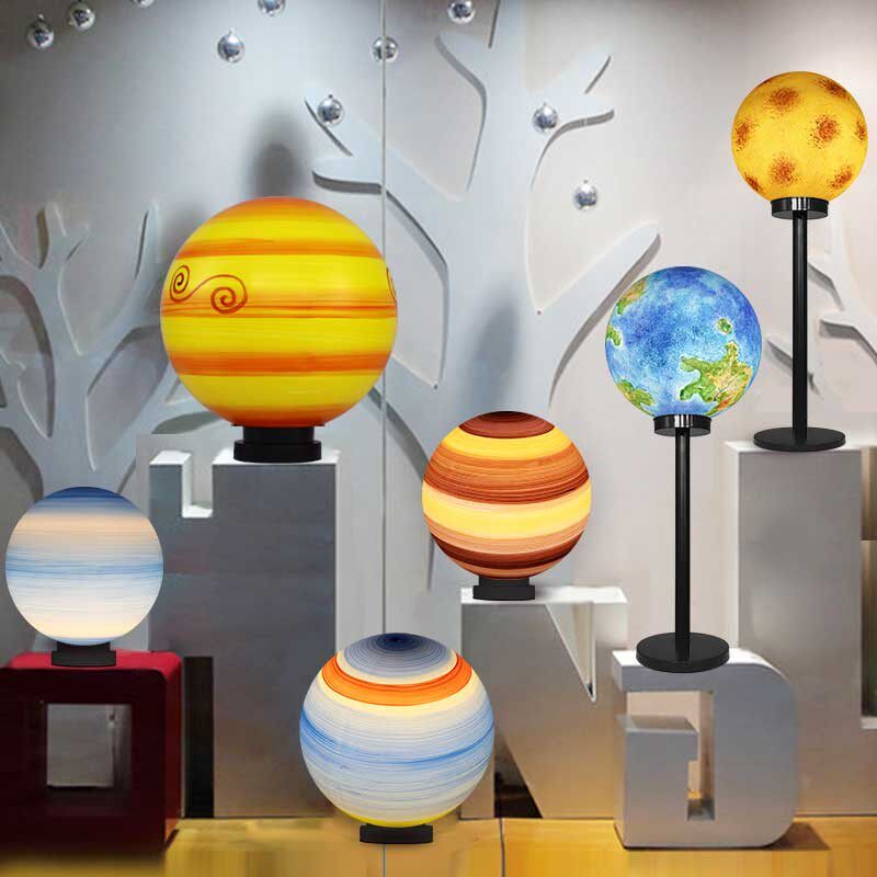星球太阳能户外充电灯公园游乐场室外灯八大星球月球地球落地台灯