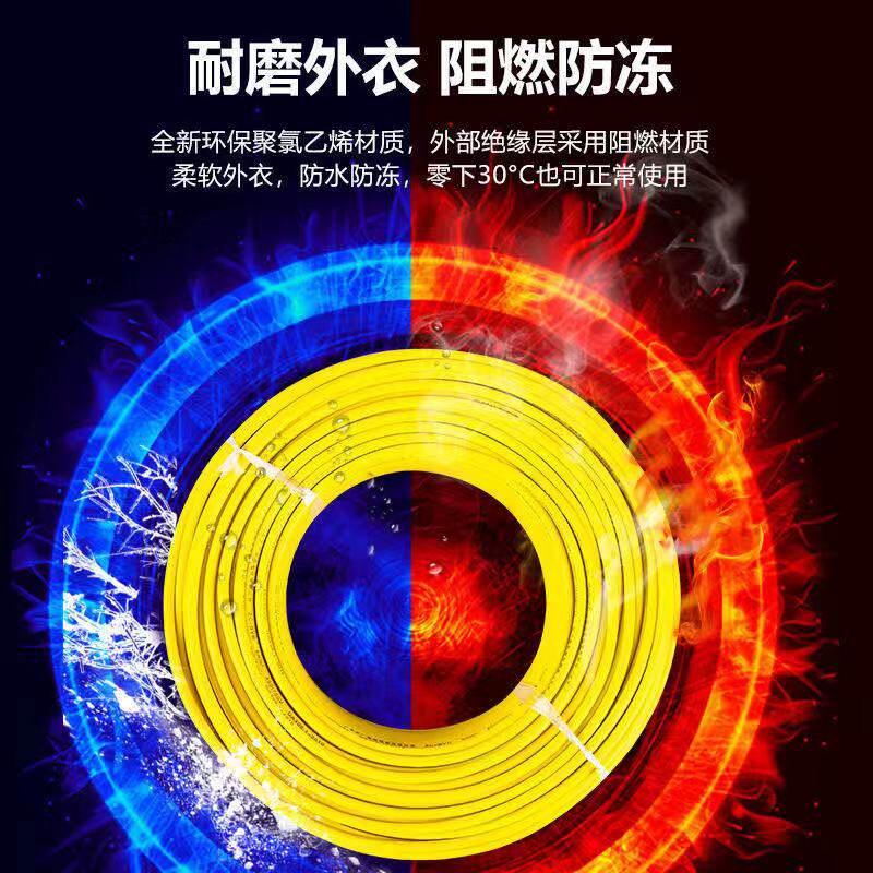 珠江电线国标纯铜2芯4芯多股软电线BVR2.5/4/6平方多芯线家用铜线