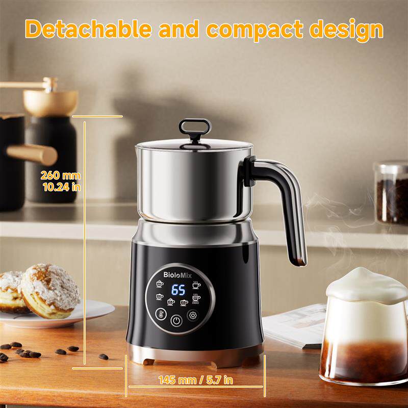 新款1.2L分离式6合一奶泡机冷热牛奶起泡器电动打奶机Milkfrother
