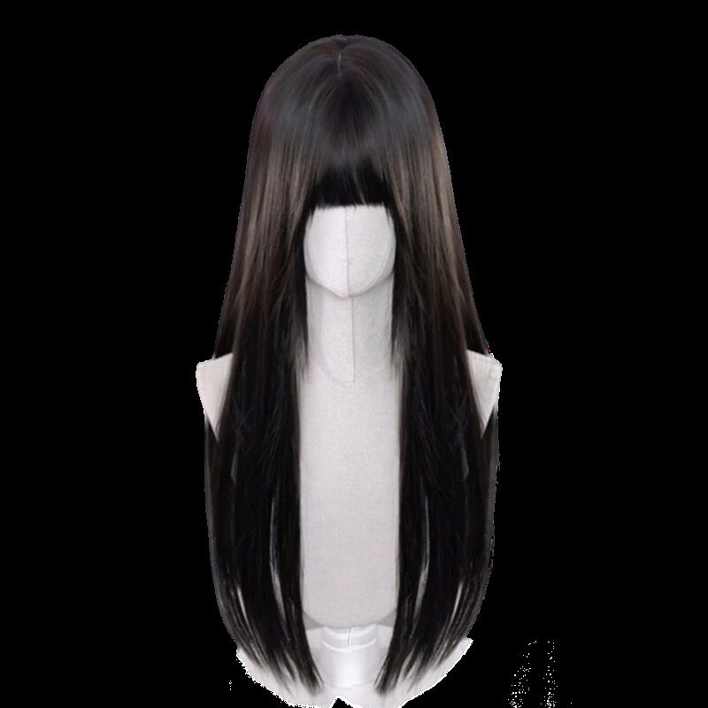 女孩假发女少萝长发全头套Lolita仿真发长直发75cm黑长直jk假发套