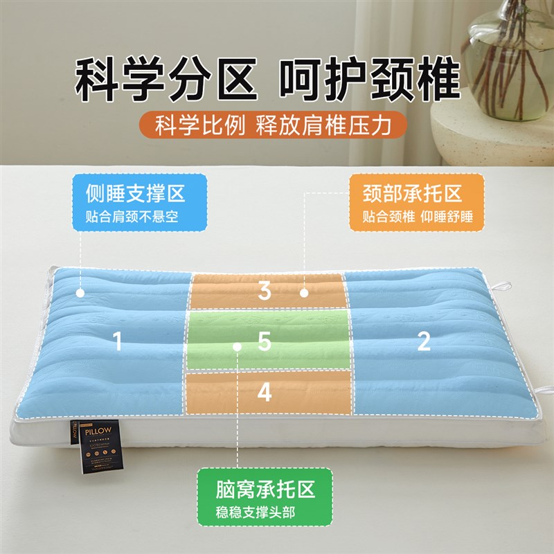 决明子枕头护颈椎深度助睡眠软硬两用不塌陷荞麦枕芯一对家用宿舍