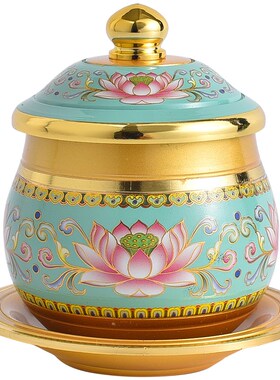 供水杯圣水杯家用佛堂佛前供奉观音仙家莲花佛台贡杯供杯佛具用品
