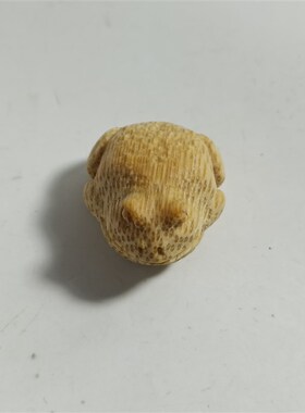 天然实心竹雕刻兔子手把件可爱小兔生肖属相挂饰文玩工艺品摆件