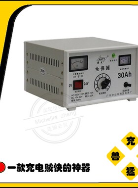 海发牌全保护快速充电机汽车充电器12V24V30A