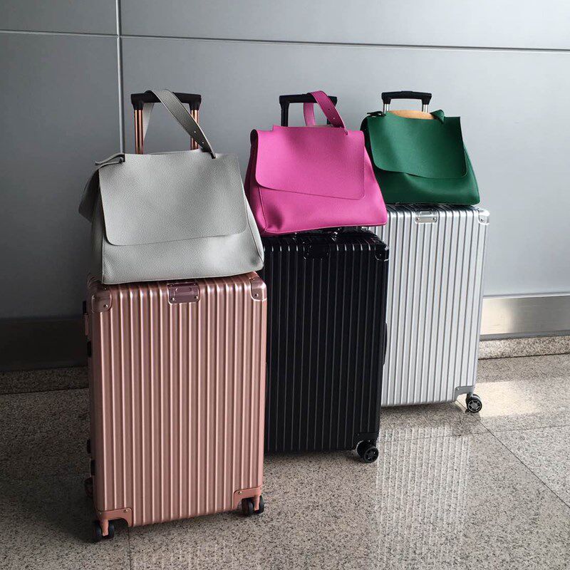复古铝框拉杆箱24寸万向轮登机箱旅行箱包静音结婚箱女生行李箱子