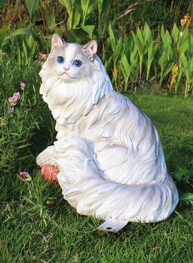 仿真布偶猫摆件树脂工艺品别墅花园庭院可爱小猫模型园林景观装饰