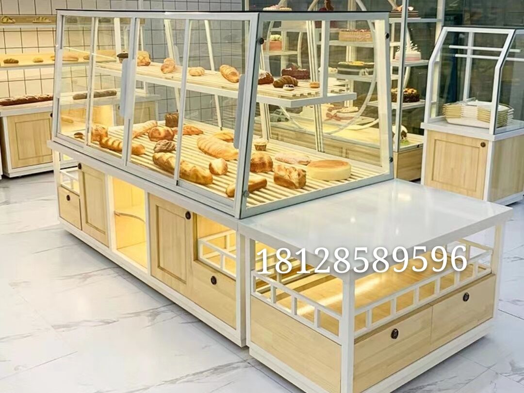 面包柜铁艺面包展示柜面包架敞开抽屉式中岛柜边柜蛋糕柜面包柜台