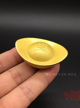 实心铜仿古小元宝 黄铜金元宝迷你小元宝大清金锭摆件