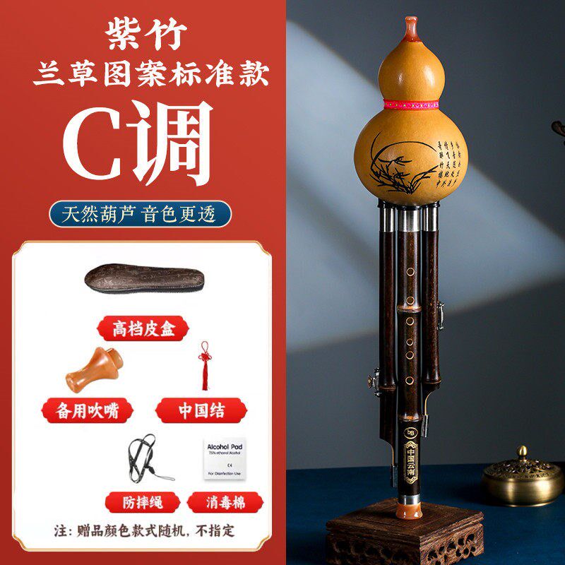 天然七孔三音紫竹金丝楠竹小学生葫芦丝乐器A调降B调C调D调G调F调