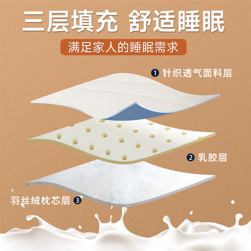 反牵引颈椎枕头护颈椎助睡眠家用荞麦圆柱枕芯一对乳胶枕睡觉专用