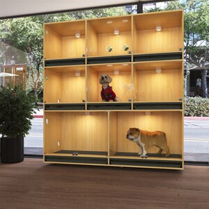 狗笼子实木展示柜子宠物店寄养繁育小型中型狗别墅带托盘小宠笼子