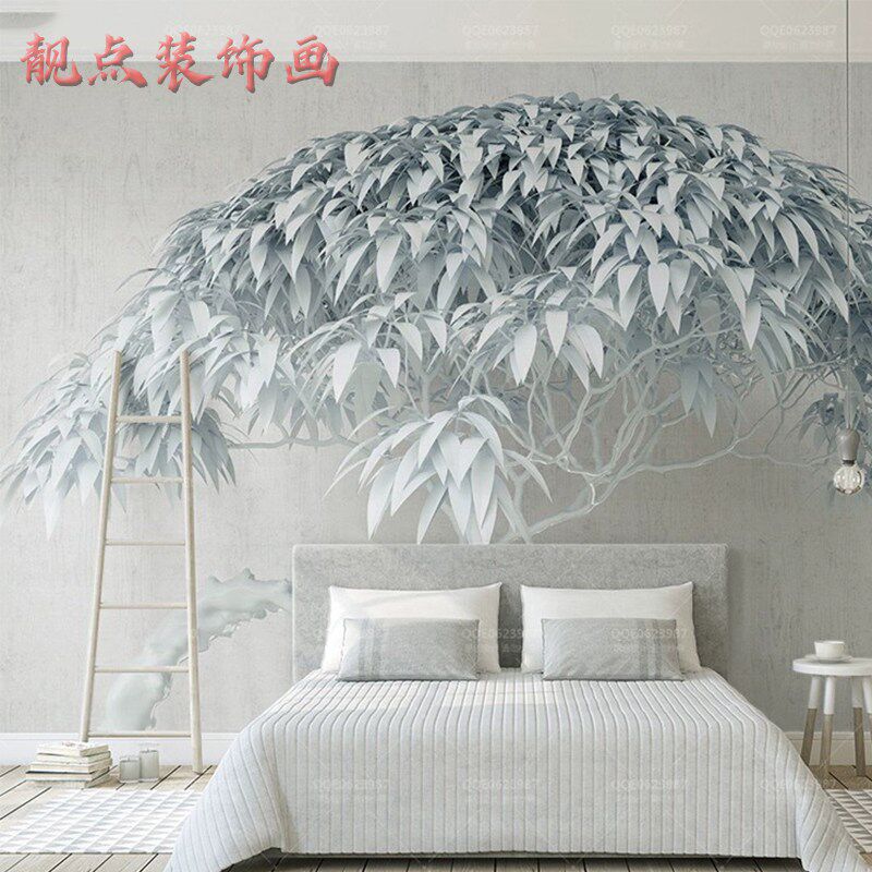 8D无缝壁纸北欧立体树壁布电视背景墙布客厅沙发卧室装饰壁画墙纸
