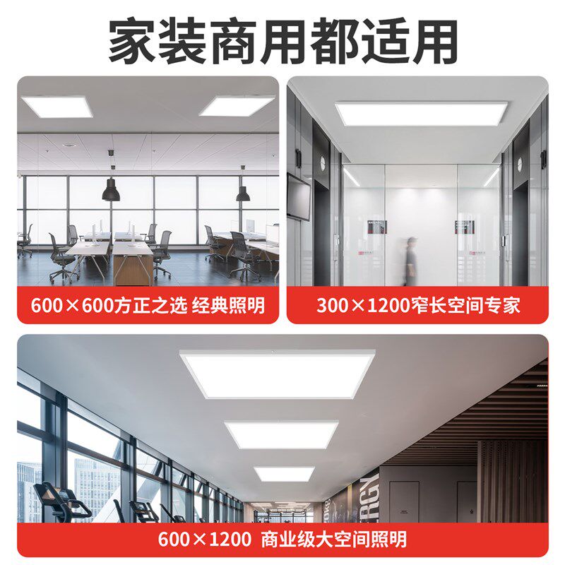 超薄明装led长条灯办公室店铺商用走廊过道照明吸顶灯条形平板灯