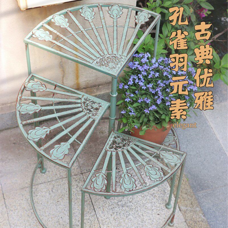 阳台花架铁艺多层旋转户外院子花园多肉花盆架室外庭院露台置物架