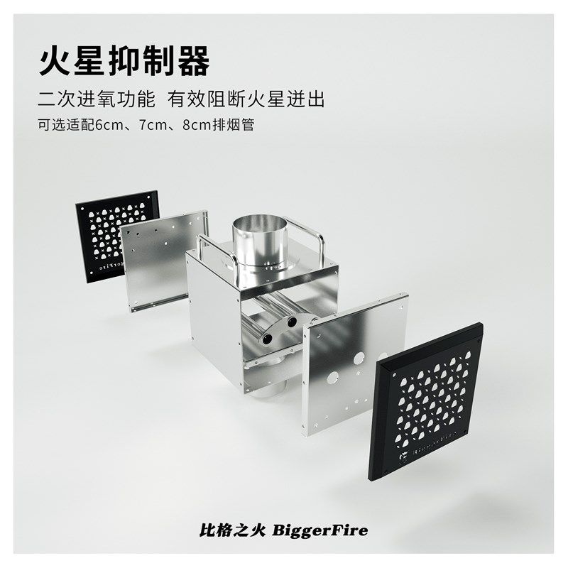 比格之火【火星抑制器】消除火星 防火星柴火炉配件增加热值烟管