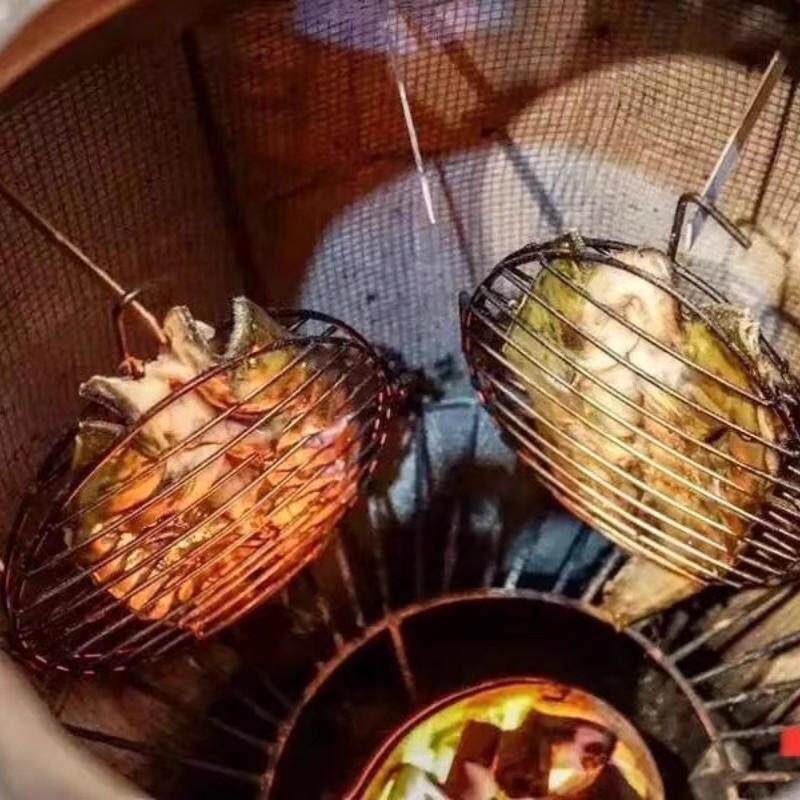 瓦缸烧烤炉商用大缸中式吊炉烧烤设备木炭瓦罐闷烤缸陶瓷大容量