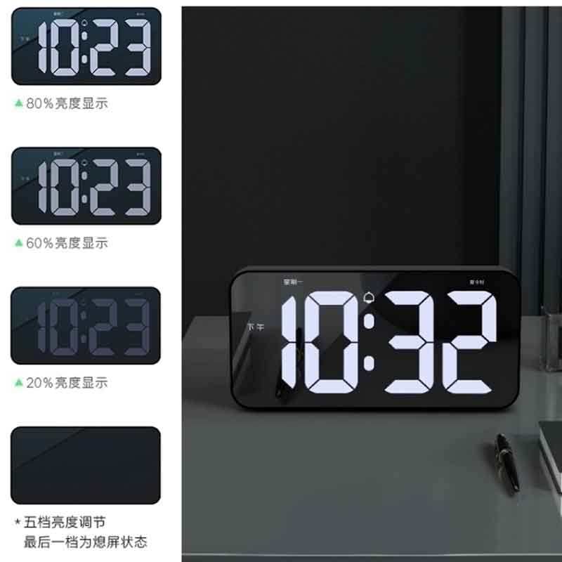 电子数字挂钟LED夜光静音钟表挂墙家用客厅电视柜摆钟台钟闹钟