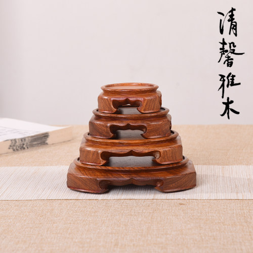 实木底座花梨整木雕刻玉器佛像紫砂茶壶花瓶花盆微型盆景茶杯底座
