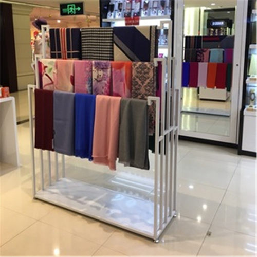 双面丝巾架两边挂布料展示架收纳中岛挂裤子货架服装店挂围巾架子