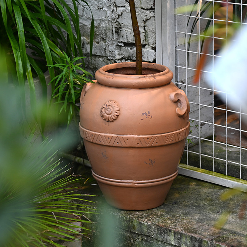 罐子花盆透气仿陶大号室外庭院装饰摆件园艺杂货阳光房布置香松盆