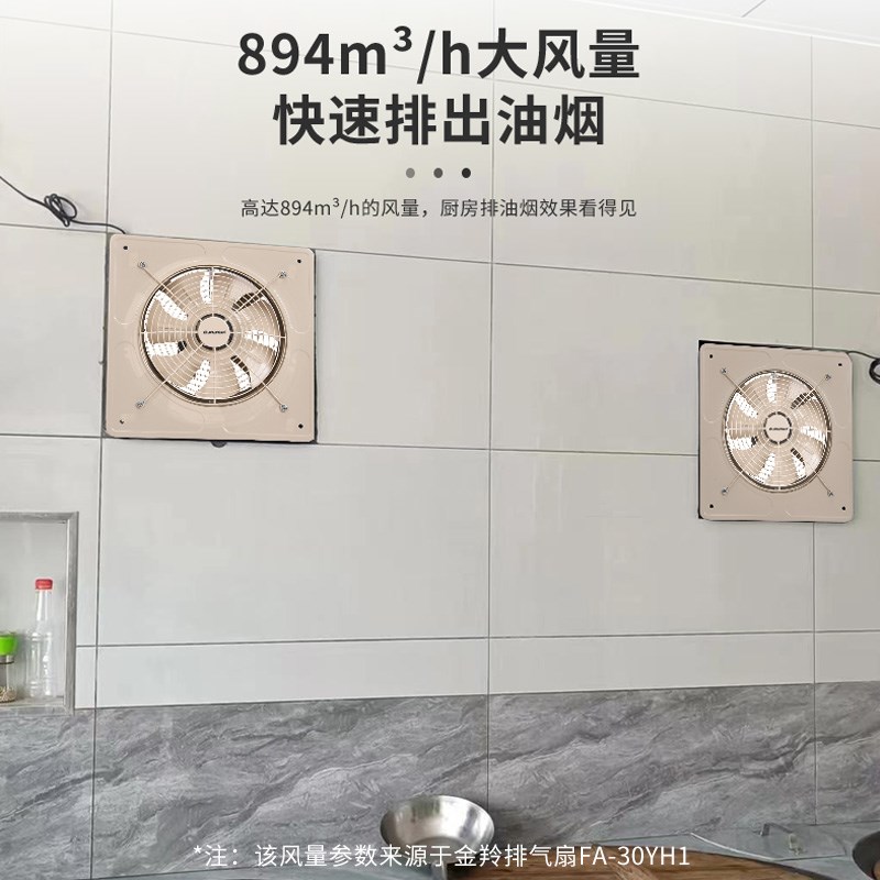 金羚农村厨房排气扇家用大功率抽风机换气扇抽油烟机抽烟机排风扇