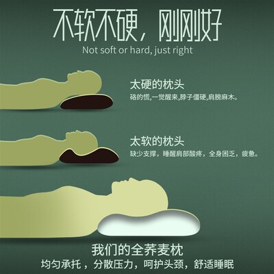 荞麦枕头全荞麦壳皮成人大人单人家用呵护头颈睡眠枕睡觉专用枕芯