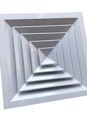 定制铝合金方形散流器中央空调出风口吊顶检修通风口四面出风百叶