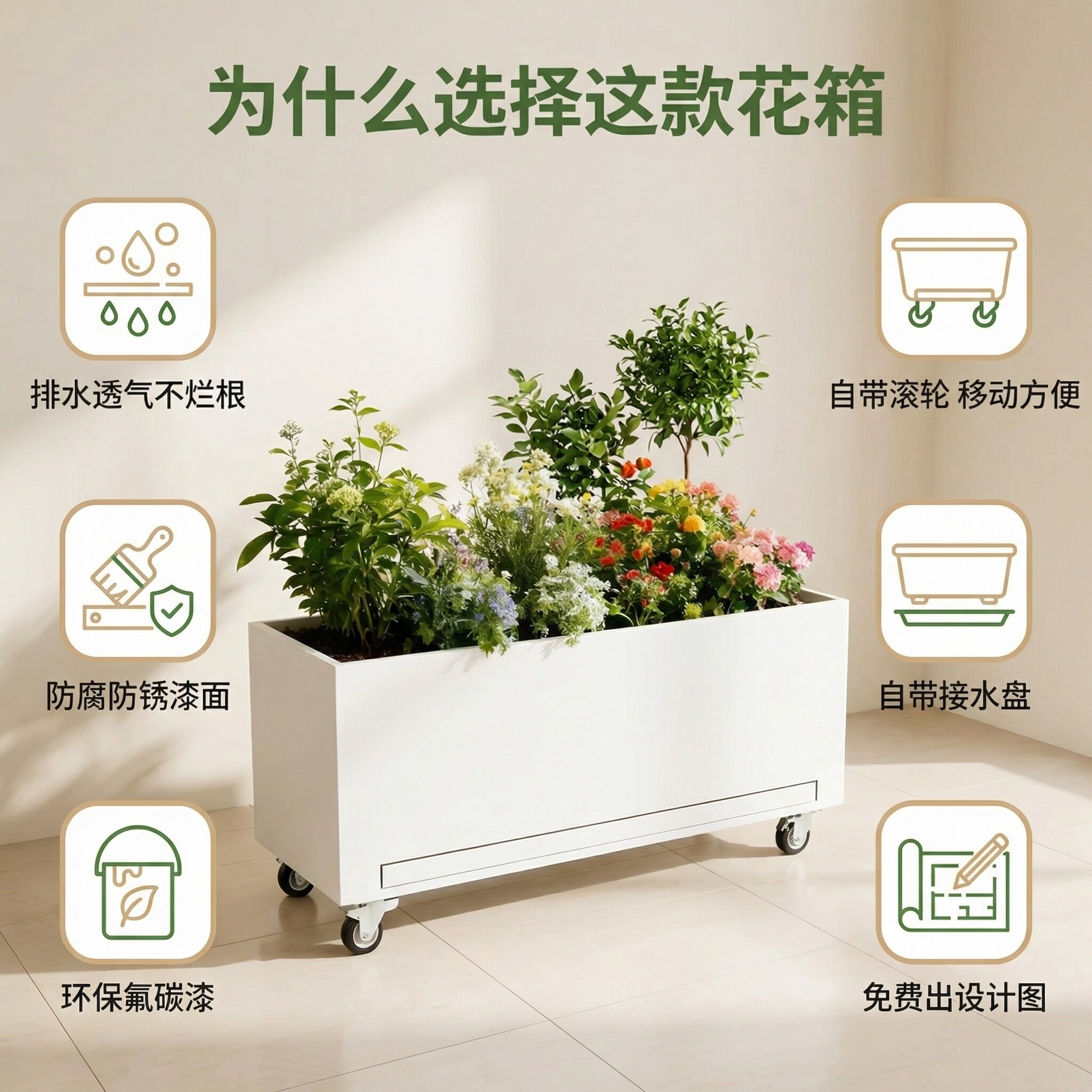 不锈钢托盘接水盘阳台花箱室内卡台阶种菜专业庭院露台种植箱定制