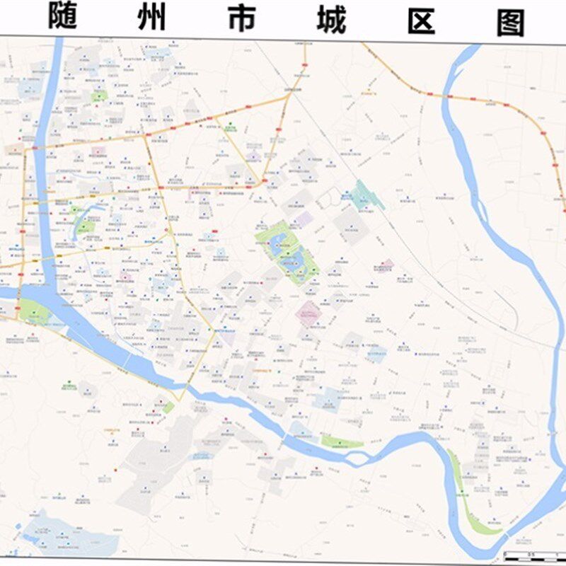 2025新款随州市地图贴图 办公室挂图 高清防水墙壁装饰画定制地图