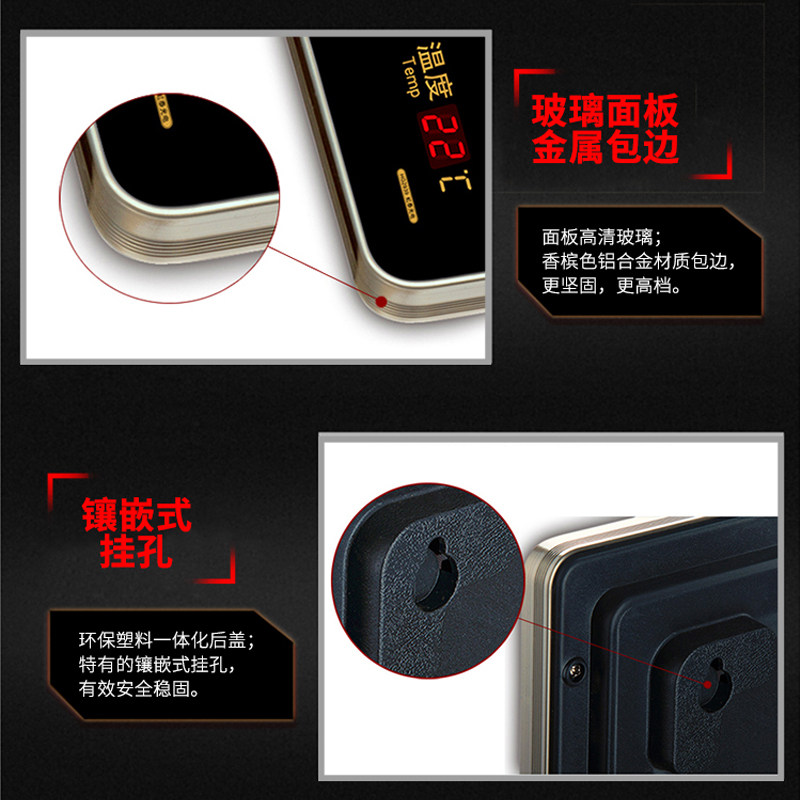 虹泰数码万年历电子钟新款客厅挂墙壁时尚大字闹钟表高端家用简约