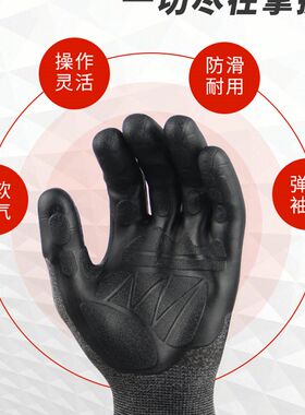 新款抓力王劳保手套防滑耐磨防扎建筑工地搬运机械工程专用包邮