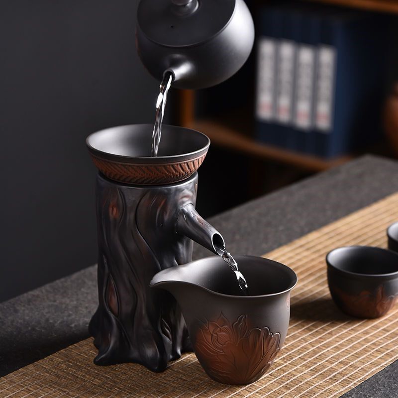 紫陶懒人茶漏过滤网茶叶过滤器全瓷一体茶滤器隔渣滴漏式茶道配件