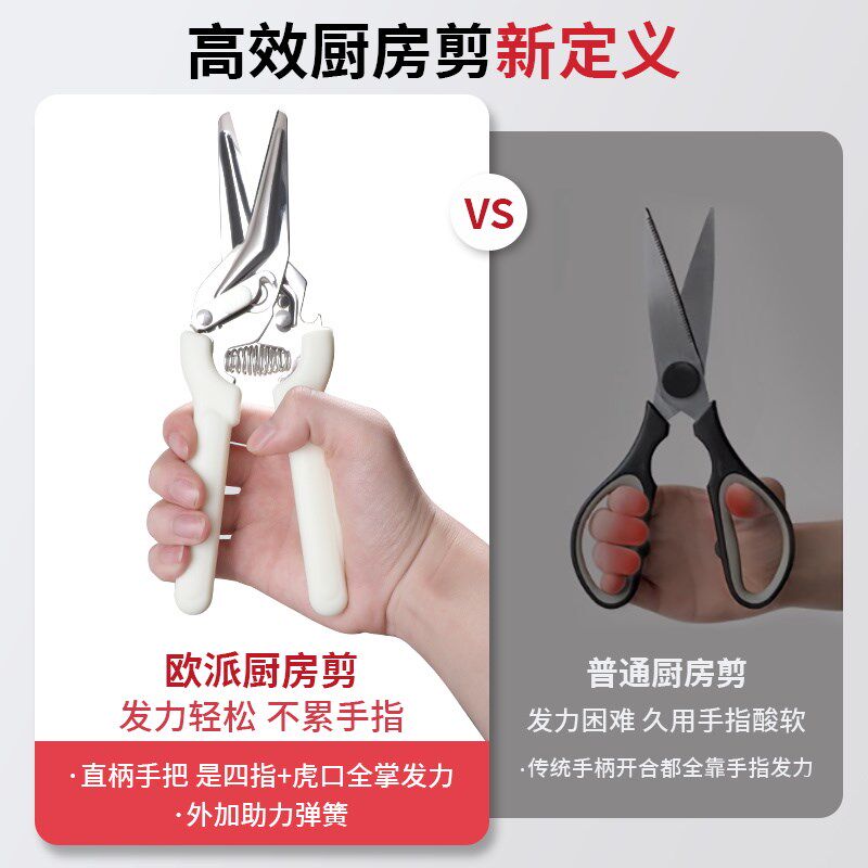 欧派厨房剪刀家用强力鸡骨剪高硬度锋利剪鸡鸭鹅骨头专用刀剪骨刀