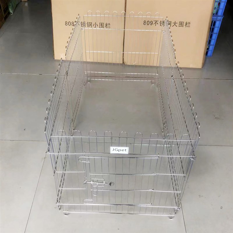 狗围栏不锈钢宠物栅栏护栏跑笼贵宾比熊中小型犬不生锈可摺叠围栏