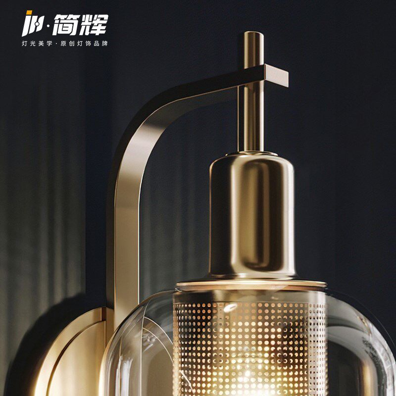 新中式壁灯客厅背景墙灯主卧床头设计师高级感楼梯过道造型灯具